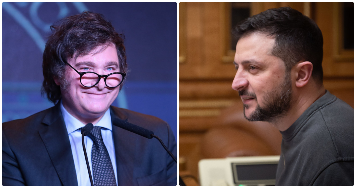 Javier Milei y Volodimir Zelenski