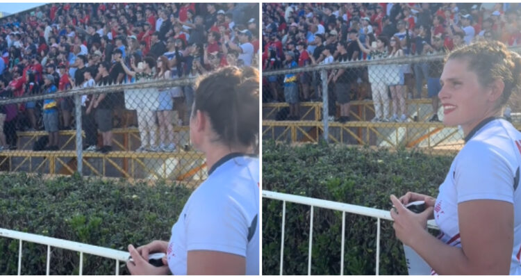 jugadora rugby Ilona Maher himno chileno en Santiago 2023