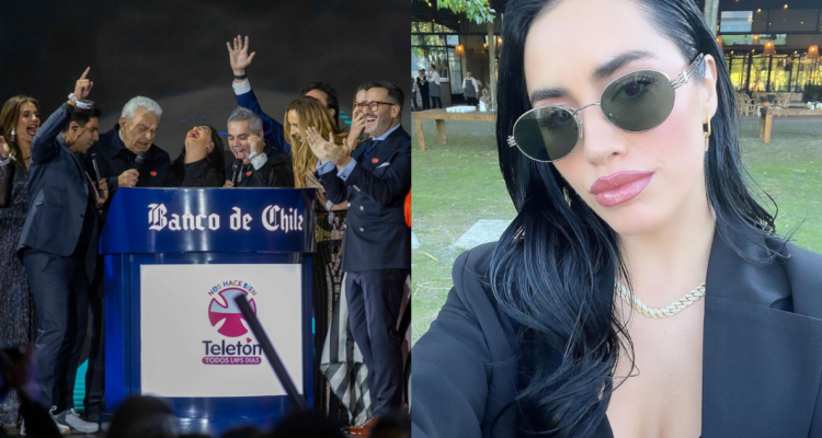 Fotografía de cómputo en Teletón al cierre (izquierda) y Lali Espósito en fotografía de Instagram (derecha)