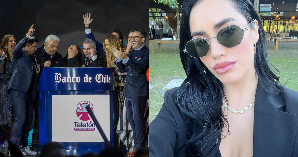 Fotografía de cómputo en Teletón al cierre (izquierda) y Lali Espósito en fotografía de Instagram (derecha)