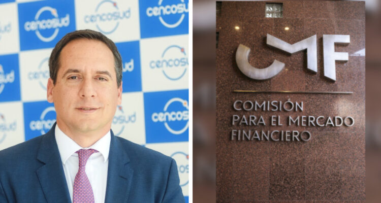 Fotografía del ex ceo de cencosud, Matías Videla, y otra de la fachada de la CMF