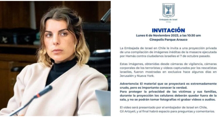 Maite Orsini condena invitación de Embajada de Israel