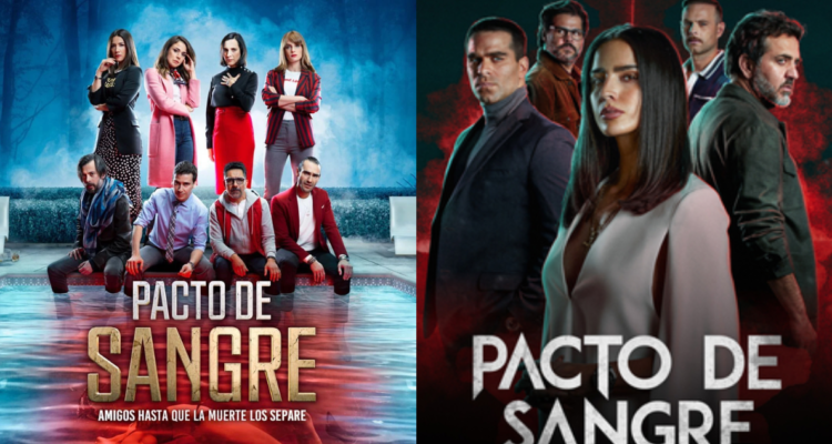 Poster promocional de Pacto de Sangre en su versión chilena (izquierda) y en la mexicana (derecha)