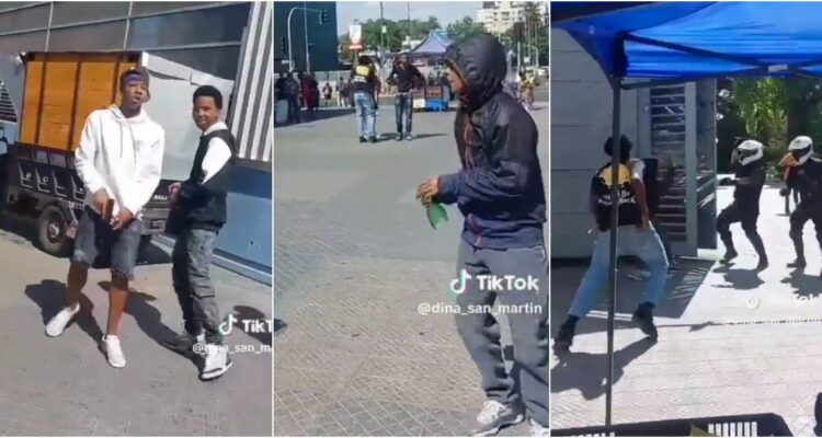 Con pistola y una botella rota: graban ataque de extranjeros contra guardias de parque Quinta Normal