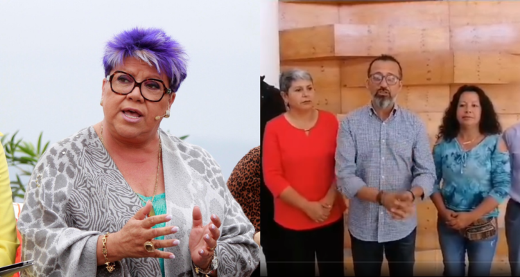 Patricia Maldonado (izquierda) y parte del concejo municipal de Copiapó (derecha)