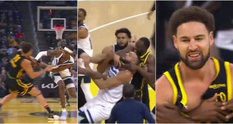 Pelea entre Warriors y Timberwolves