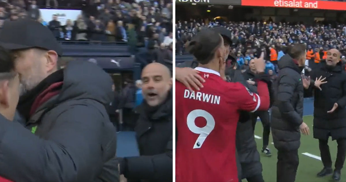 Pep Guardiola y Darwin Núñez se dijeron de todo tras el empate entre City y Liverpool.