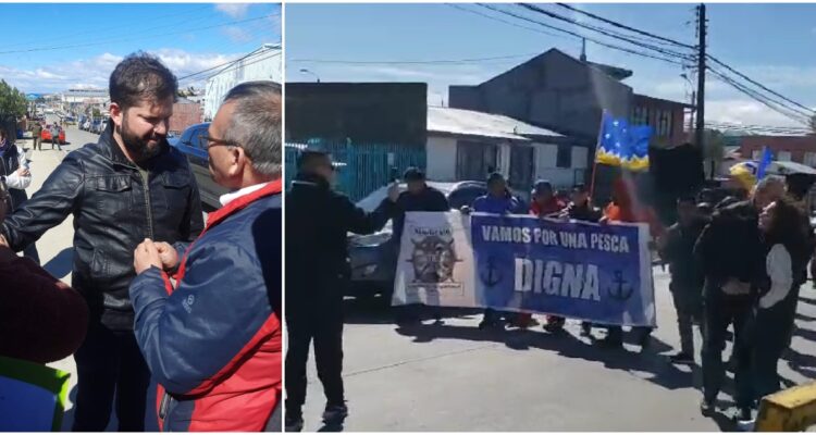 Pescadores se manifiestan por censaría durante visita de Boric