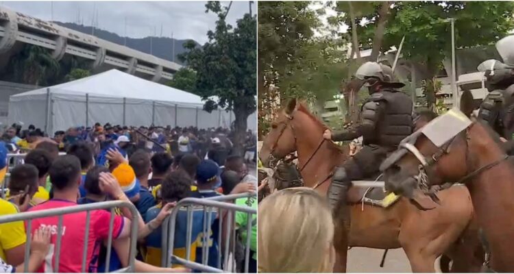 Policía brasileña reprime a hinchas de Boca