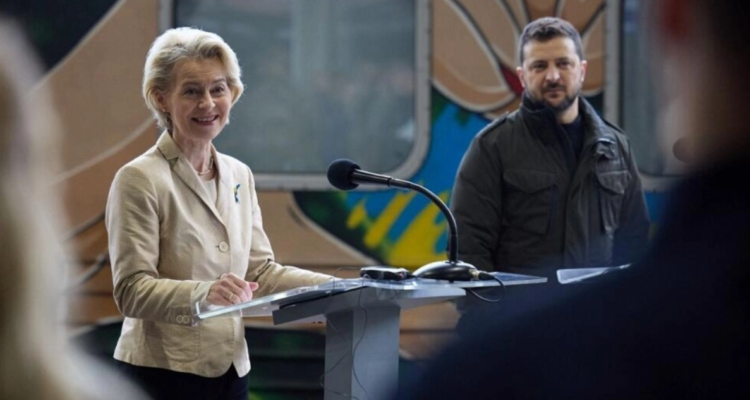 Presidenta de Comisión Europa visita a Zelenski en Kiev
