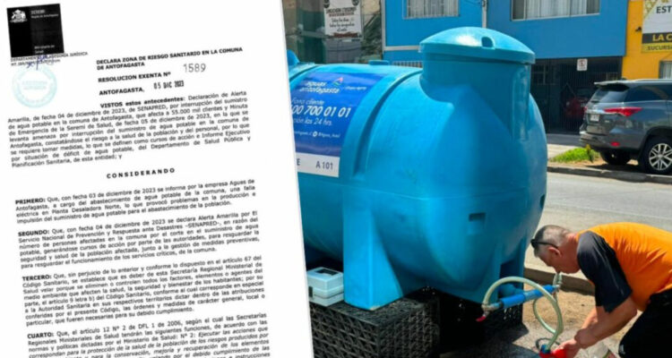 Antofagasta es declarada zona de riesgo sanitario debido a masivo corte de agua potable