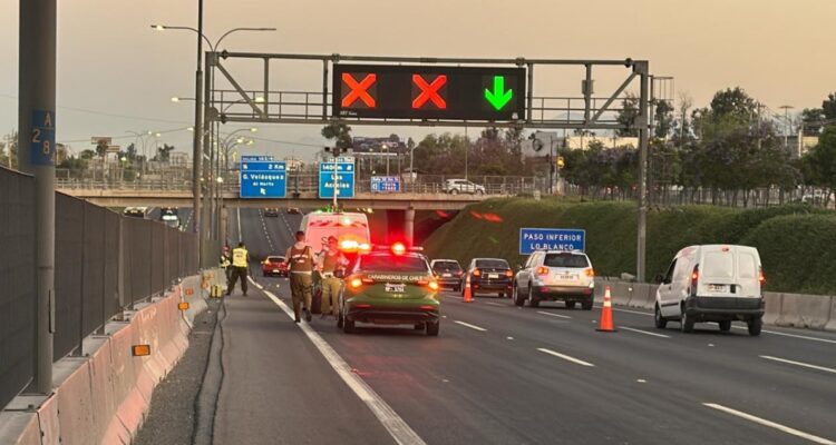 Hombre muere atropellado tras cruzar por la Ruta 5 en San Bernardo