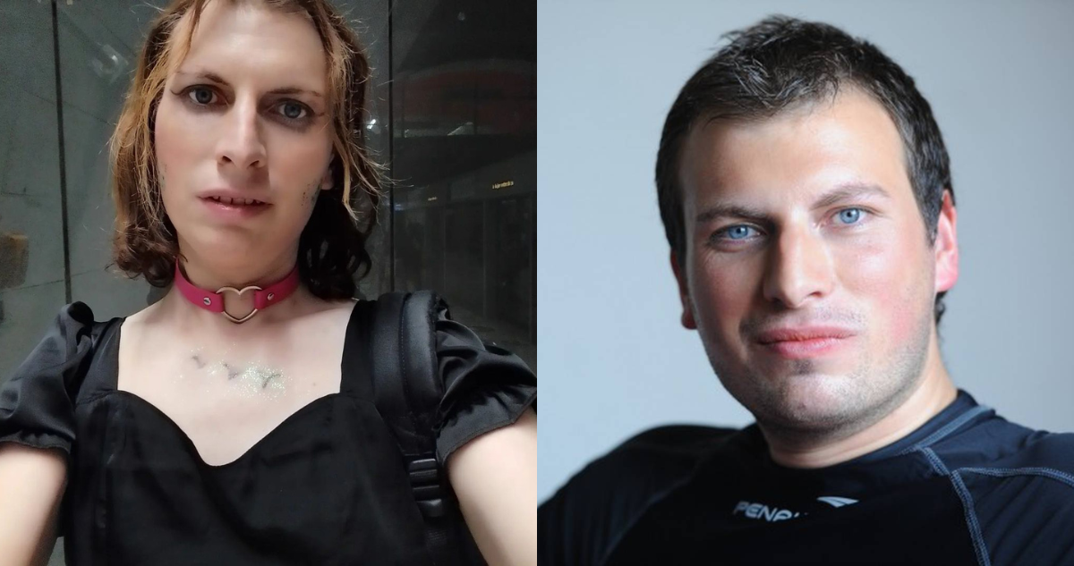 Brany Tepes antes (derecha) y después de su transición de género (izquierda)