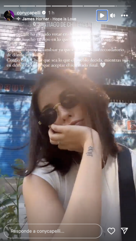 Constanza Capelli posteó reflexivo mensaje después de ir a votar: "Mientras sea en democracia..."