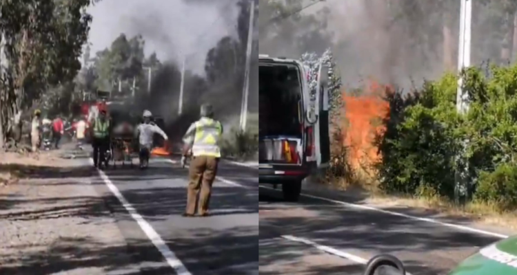 Tragedia vehicular en Santo Domingo: colisión frontal deja 3 muertos y provoca incendio forestal