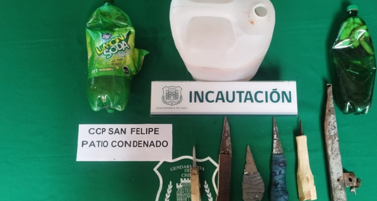  Incautan 216 armas blancas y marihuana en bolsa de arroz tras allanamiento a cárceles de Valparaíso 