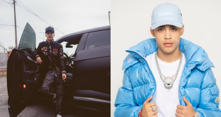 Cantante Cris MJ junto a auto (izquierda) y en solitario (derecha) en referencia a millonario auto