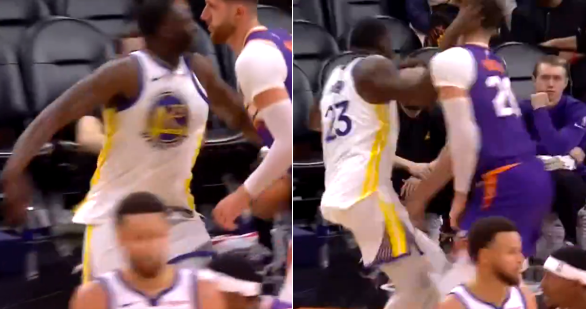 Draymond Green es expulsado por feroz puñetazo a rival en la caída de Warriors.
