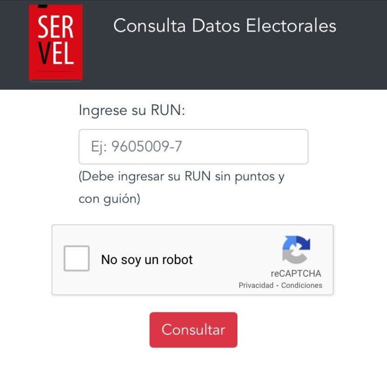 Consulta de datos electorales Servel
