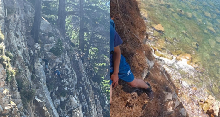 Intenso operativo para rescatar a menores atrapados en acantilado en Ramuntcho: trabaja equipo Gersa