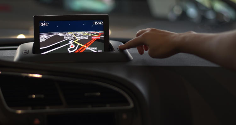 GPS en un vehículo.