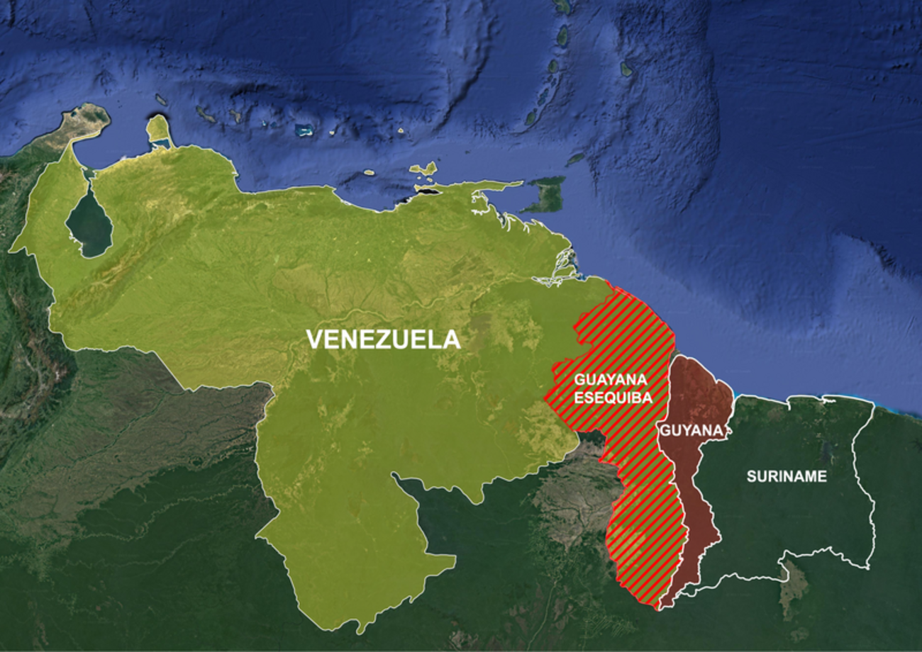 Venezuela, Esequibo y Guyana.