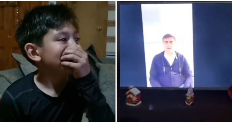 Gustavo Quinteros saludo a niño