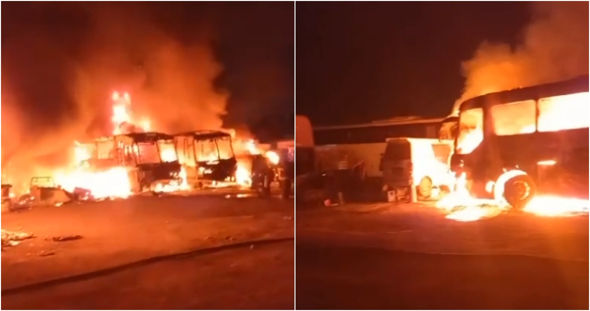 Incendio en desarmaduría de La Pintana destruye 10 buses y tres vehículos