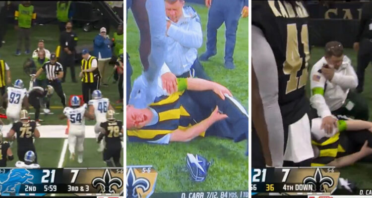 Árbitro de la NFL sufrió grave lesión en duelo jugado en New Orleans.