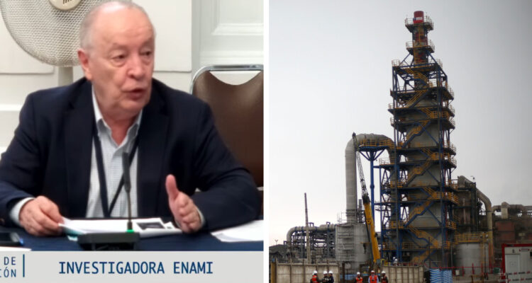 izquierda: jaime pérez de arce en comisión investigadora derecha: chimenea de del proyecto Fundición Hernán Videla Lira