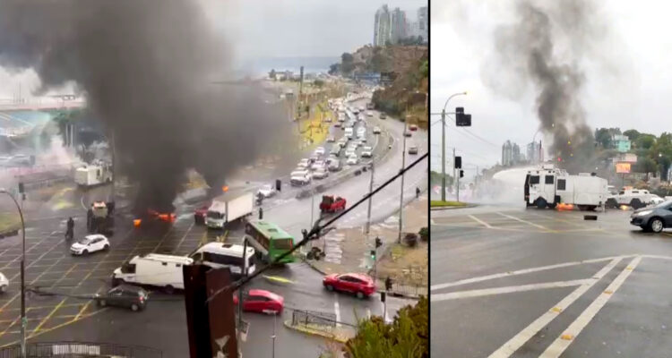 Pescadores de Valparaíso bloquean tránsito y exigen pago de bono por la veda de la merluza