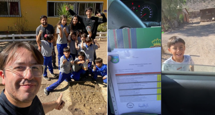 Profesor de Petorca y sus alumnos