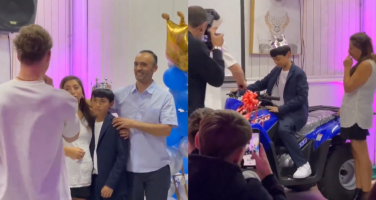 Raimundo y Pincoya entregándole cuatrimoto a su hijo Felipe