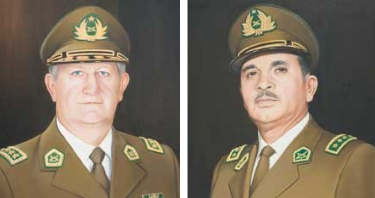 Los retratos al óleo de los generalos directores de Carabineros en dictadura César Mendoza y Rodolfo Stange deben ser retirados según la justicia.