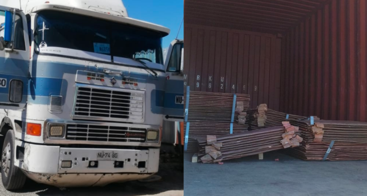 Seis detenidos tras robo de camión con cobre: fue sustraído en San Antonio y hallado en Melipilla