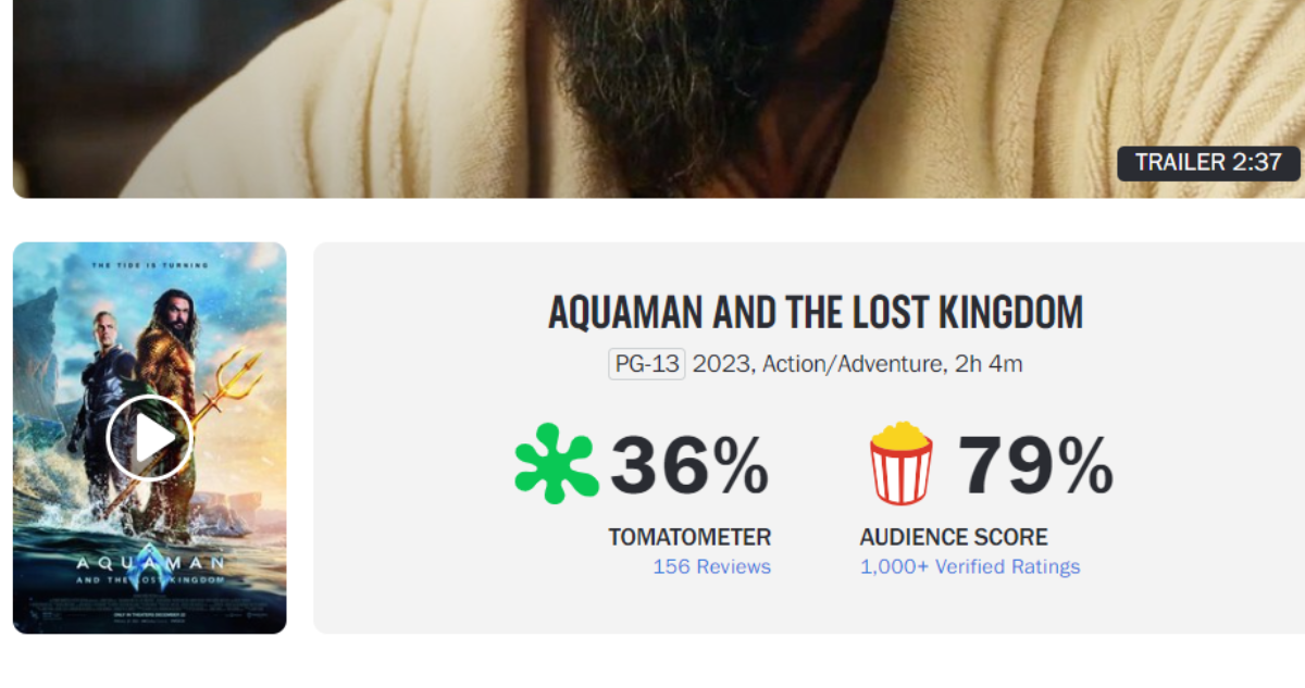 "Diálogos que escribiría mejor Chat GPT": Aquaman 2 no convence a los críticos ni a la audiencia