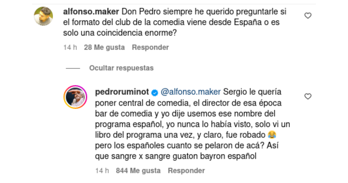 Comentario de Pedro Ruminot sobre el origen de El Club de la Comedia