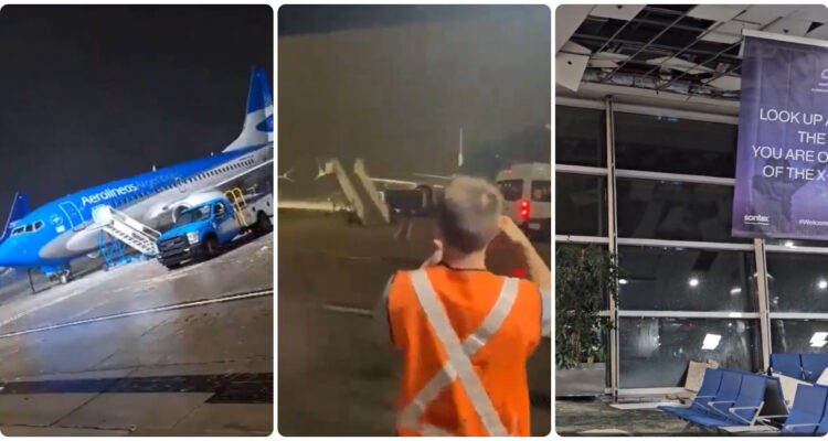 destrozos en Aeroparque