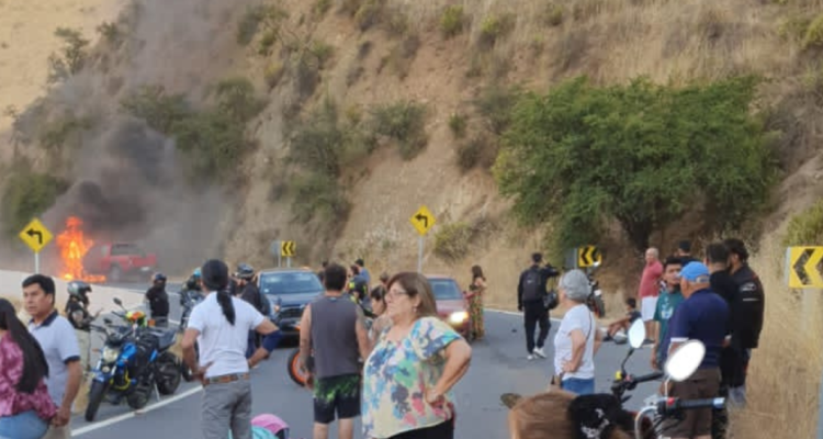 Sitio del suceso en Cuesta Barriga por colisión fatal