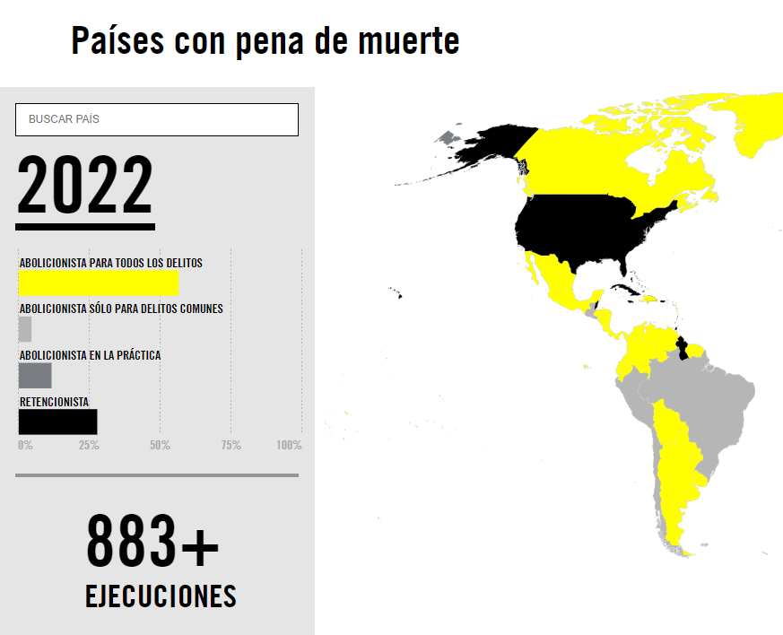 Países con pena de muerte en América - Amnistía Internacional - Pena de muerte en Chile