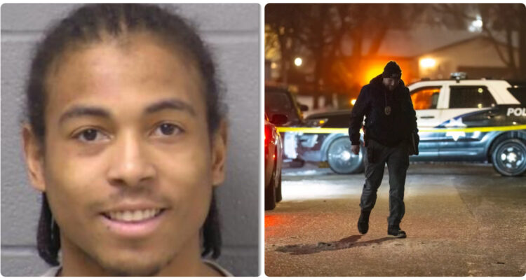 Romeo Nance, autor de la matanza (i) | Policía en la escena del crimen (d)