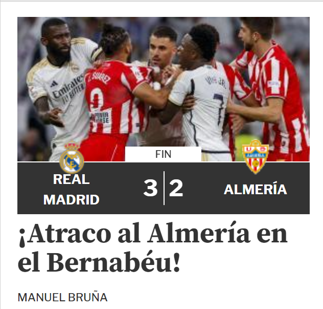 Atraco al Almería vs Real Madrid - MundoDeportivo