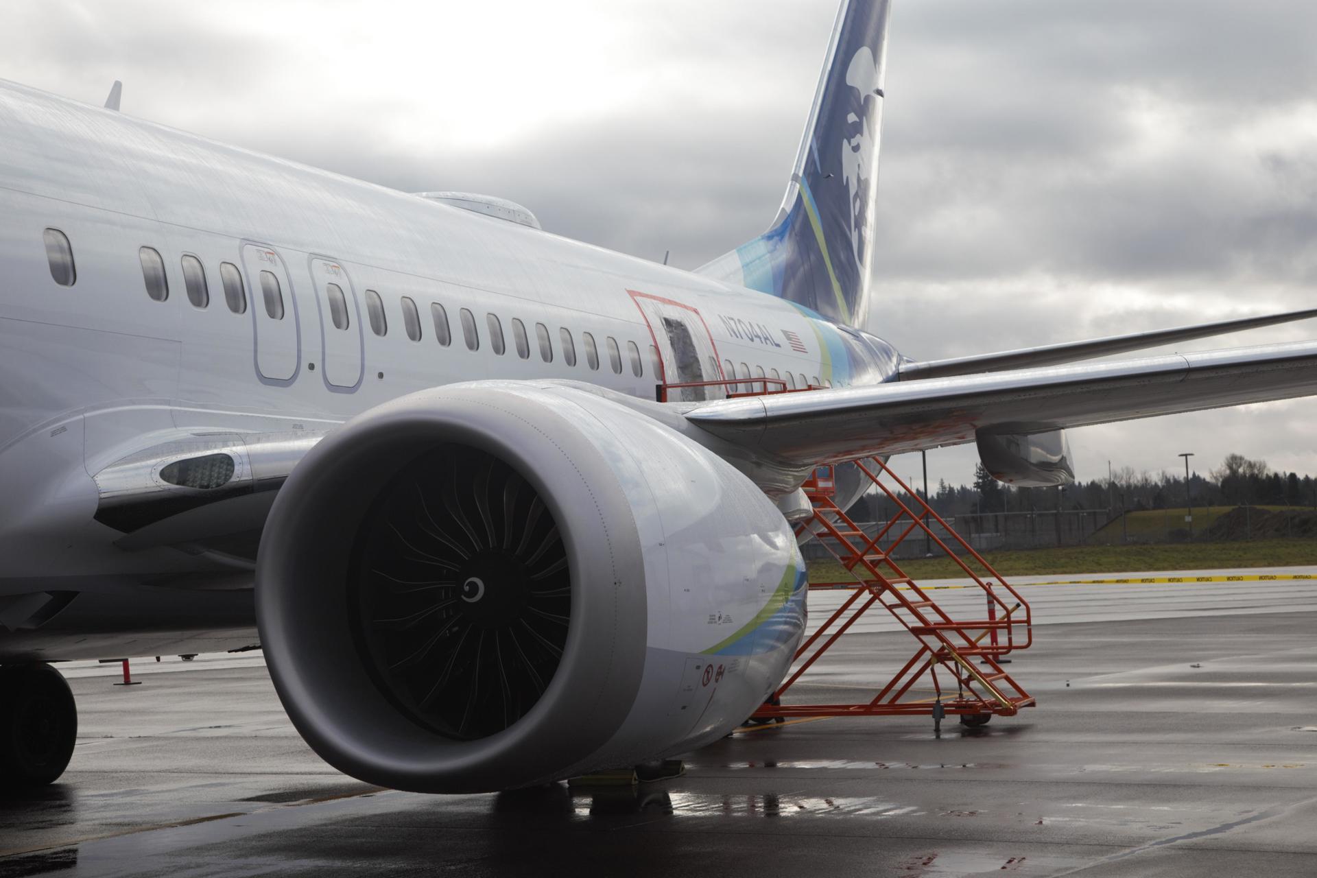 Imagen tomada durante la investigación sobre la falla en un Boeing 737-9 MAX