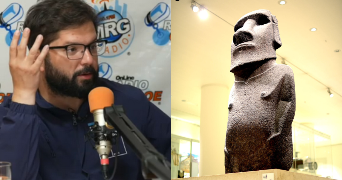 Boric y campaña del Moai