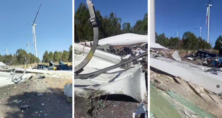 Caída de aspa de torre eólica en Los Ańgeles
