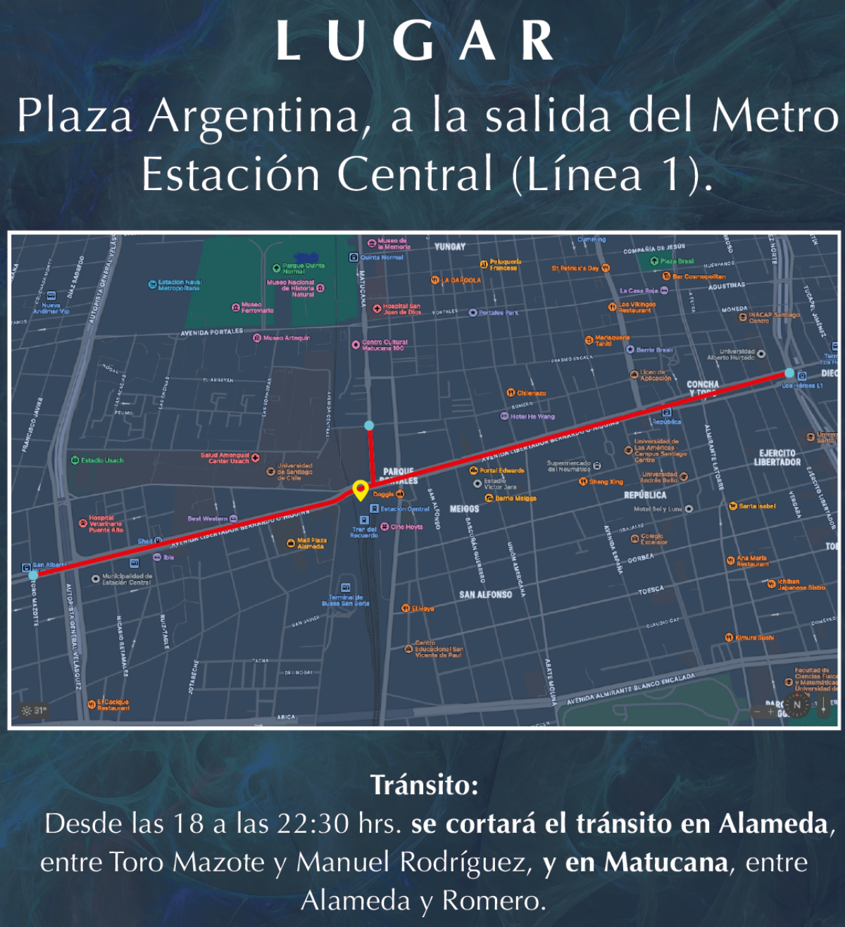 "Carmina Burana" se presentará gratis este martes en Estación Central: mira los desvíos en la Alameda