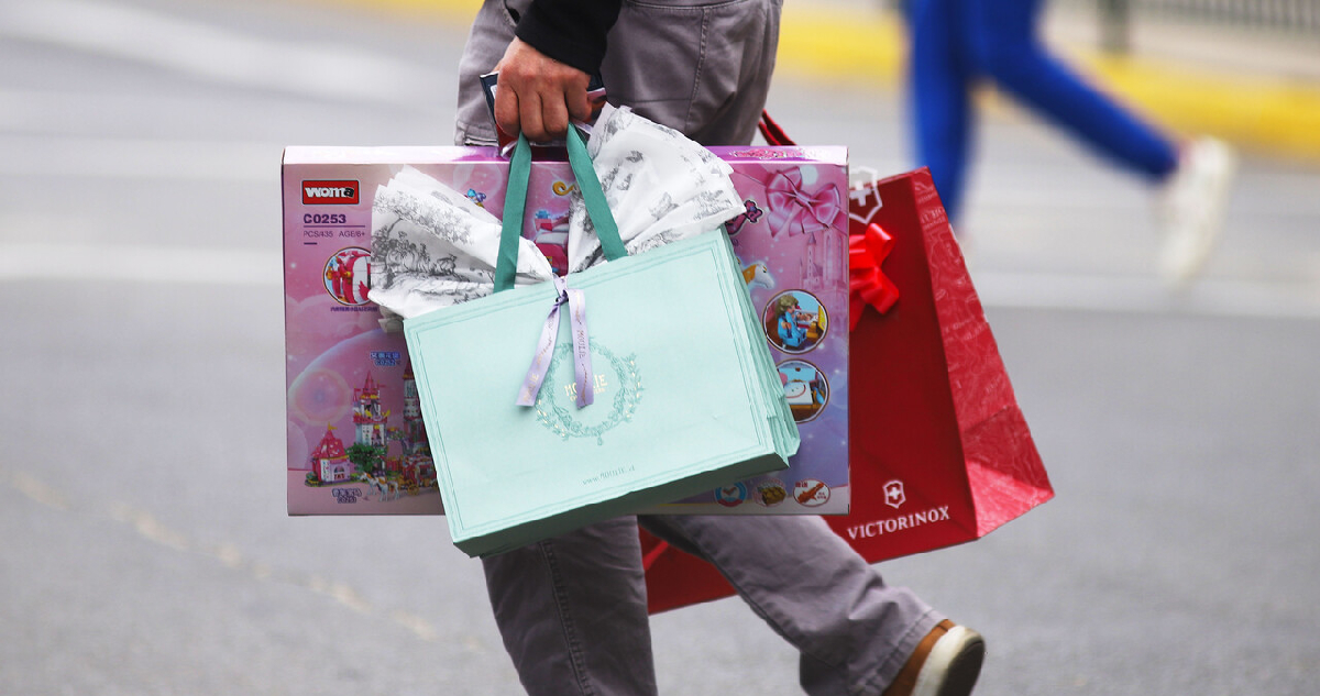 bolsas de compras de navidad de última hora