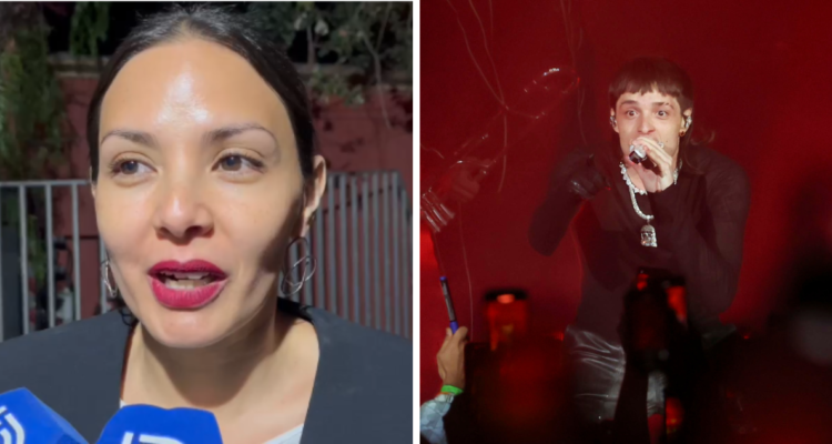 Carolina Arredondo, Ministra de Cultura (izquierda) y Peso Pluma (derecha)