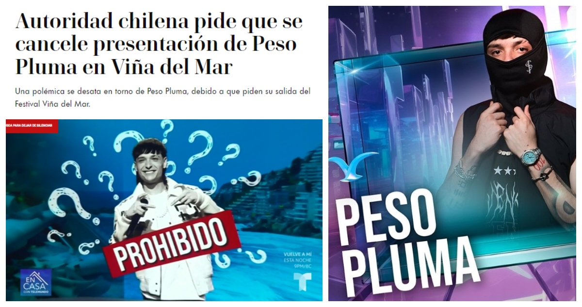 Debate sobre show de Peso Pluma en Festival de Viña llega en detalle a la prensa internacional