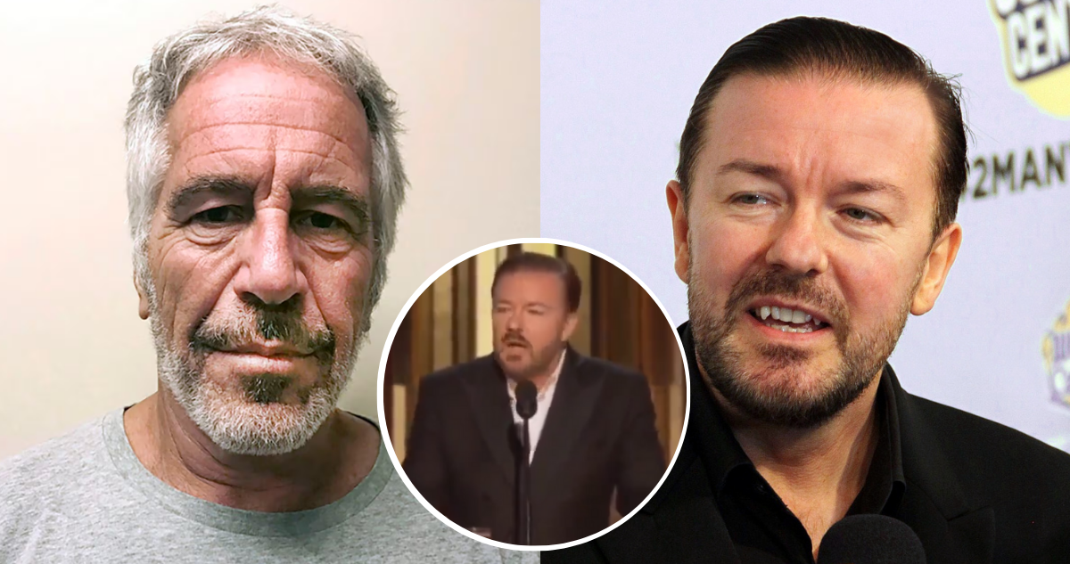 La vez en que Ricky Gervais apuntó a Jeffrey Epstein durante discurso de los Globos de Oro
